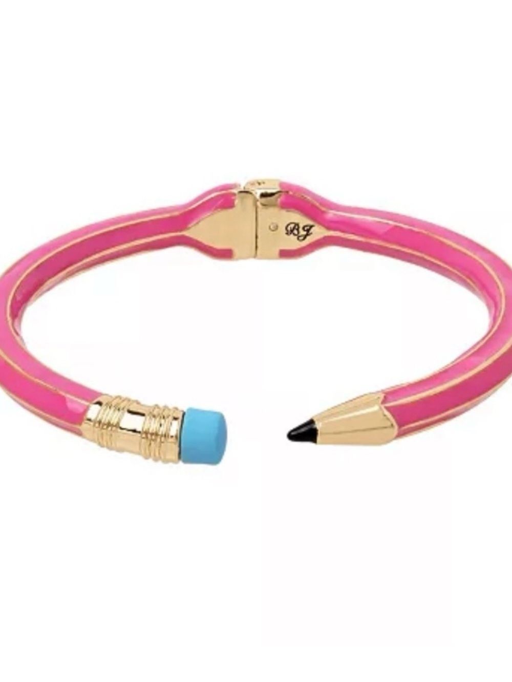 NWOT Betsey Johnson Hot Pink Pencil Hinge Bangle Bracelet Teacher Gift Novelty